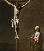 Francisco de Zurbaran Saint Luke as a painter, before Christ on the Cross oil painting reproduction